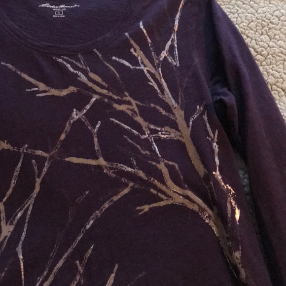 Eddie Bauer tree print long sleeve shirt - Picture 2 of 5
